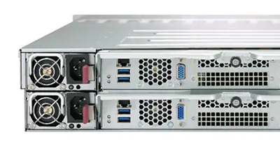 Supermicro SuperStorage 2029P-DN2R24L node rear view